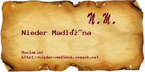 Nieder Madléna névjegykártya